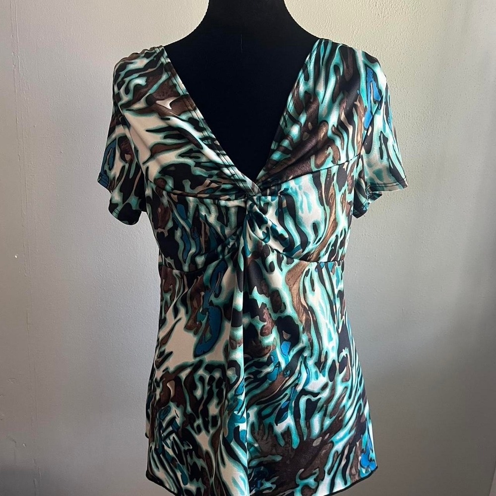 Discreet multicolored silk top‎